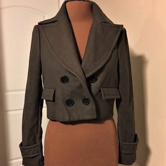 Bebe Double-Breasted Brown Jacket - Picture 2 of 7